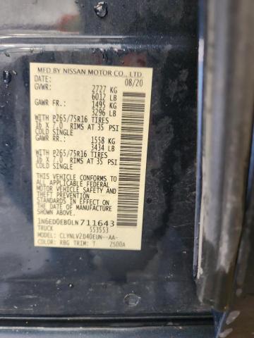 2020 NISSAN FRONTIER S 1N6ED0EB0LN711643