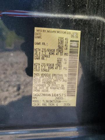 2017 NISSAN MURANO S 5N1AZ2MHXHN104575