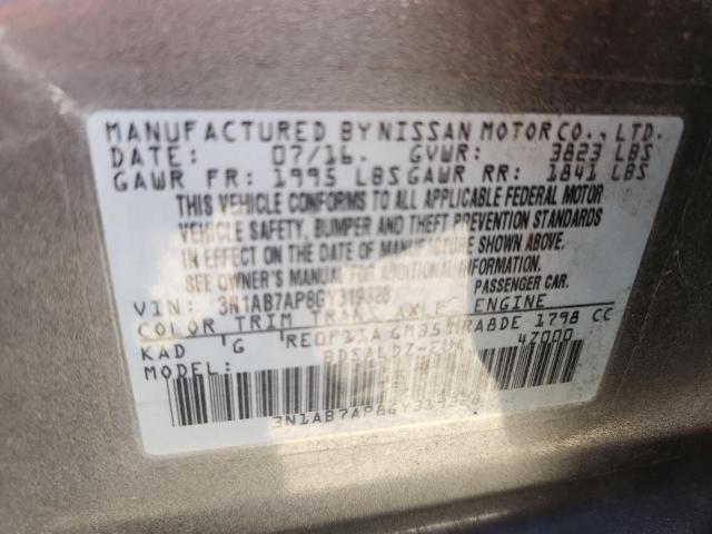 2016 NISSAN SENTRA S - 3N1AB7AP8GY319328