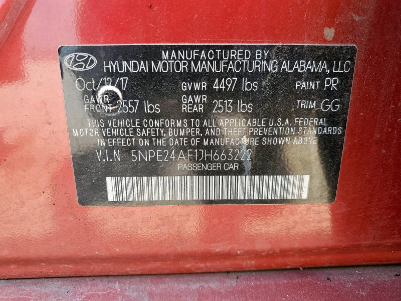 2018 HYUNDAI SONATA SE 5NPE24AF1JH663222