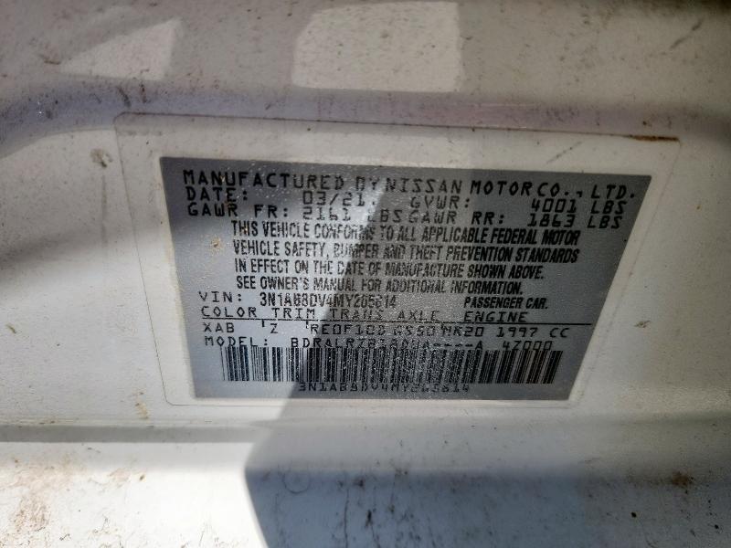 2021 NISSAN SENTRA SR 3N1AB8DV4MY265814
