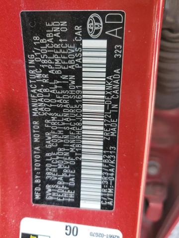2018 TOYOTA COROLLA L 2T1BURHE8JC051691