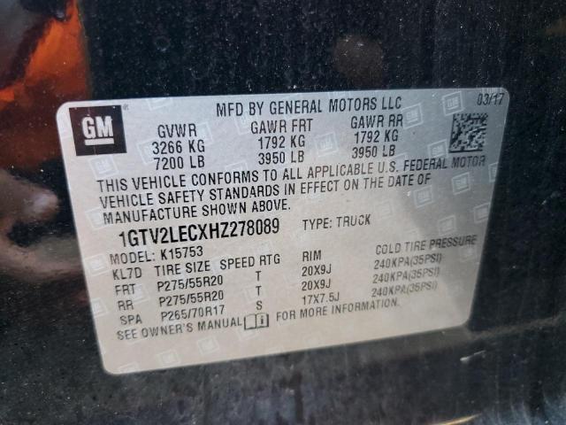 2017 GMC SIERRA K1500 1GTV2LECXHZ278089