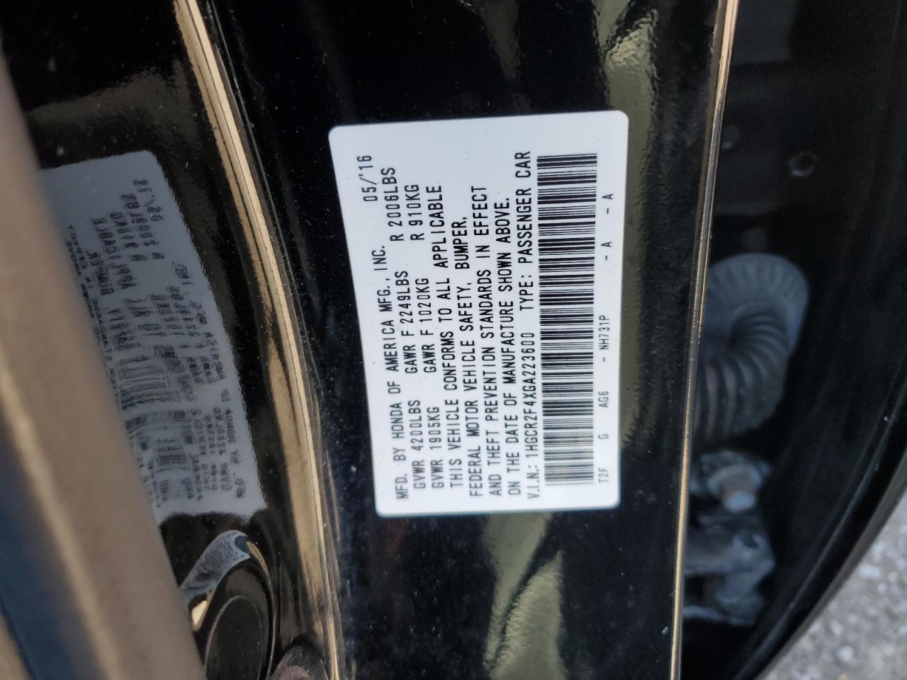 Lot #3235686942 2016 HONDA ACCORD LX