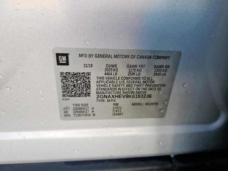 2019 CHEVROLET EQUINOX LS - 2GNAXHEV9K6193236