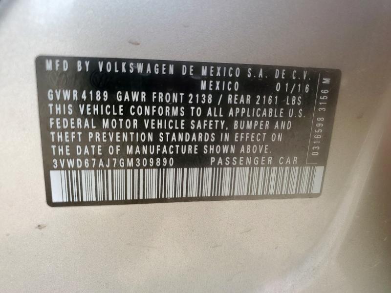 2016 VOLKSWAGEN JETTA SE #3292734601