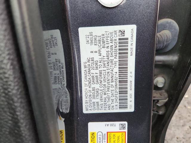 2022 HONDA CIVIC SPORT 2HGFE2F59NH582114