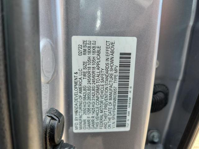 2022 HONDA PILOT TRAI 5FNYF6H83NB039057