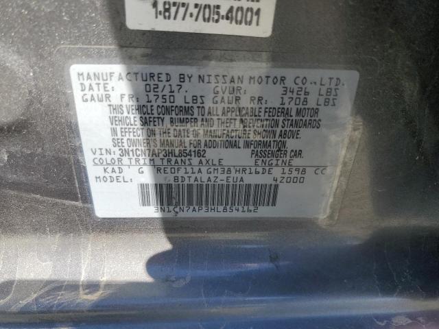 2017 NISSAN VERSA S 3N1CN7AP3HL854162