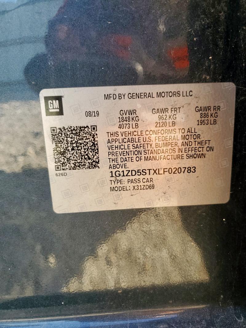 2020 CHEVROLET MALIBU LT 1G1ZD5STXLF020783