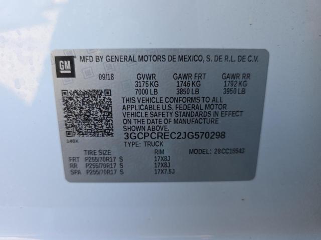 2018 CHEVROLET SILVERADO 3GCPCREC2JG570298