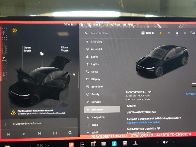 2026 TESLA MODEL Y 7SAYGDEE1TA394723