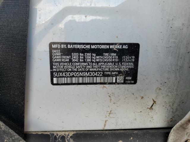 2022 BMW X3 SDRIVE3 5UX43DP05N9M30422