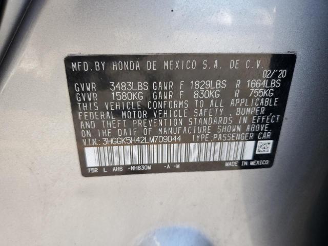 2020 HONDA FIT LX 3HGGK5H42LM709044