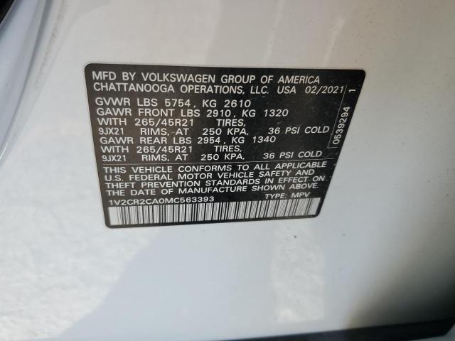 2021 VOLKSWAGEN ATLAS SEL 1V2CR2CA0MC563393