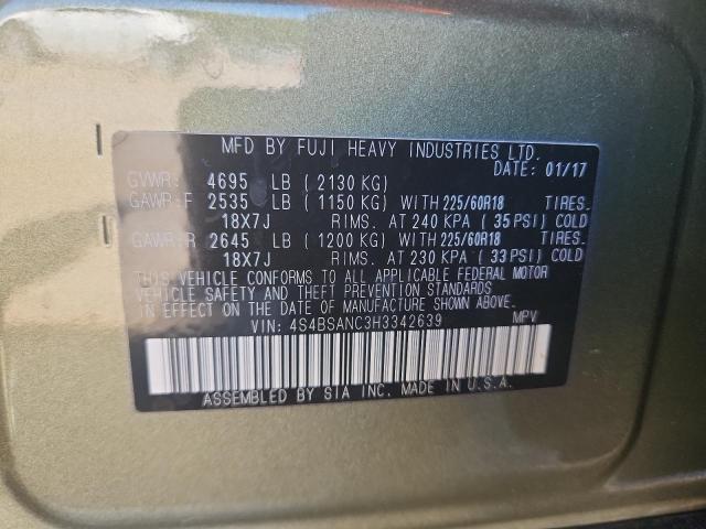 2017 SUBARU OUTBACK 2. 4S4BSANC3H3342639