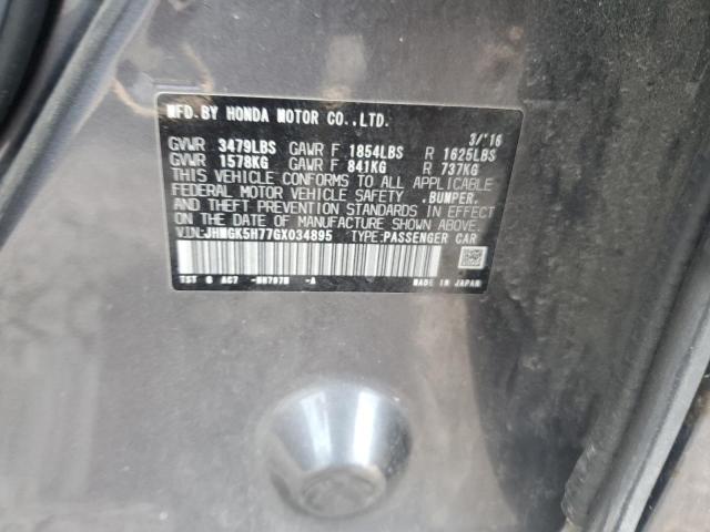 2016 HONDA FIT EX JHMGK5H77GX034895