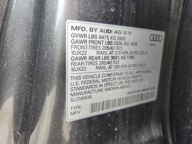 2019 AUDI Q8 PRESTIG WA1FVAF16KD012239