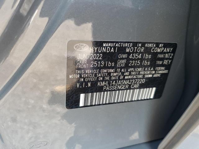 2022 HYUNDAI SONATA SEL KMHL14JA5NA237220