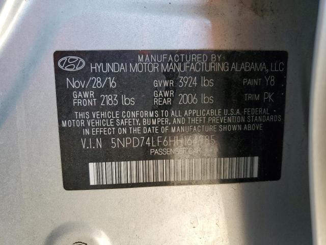2017 HYUNDAI ELANTRA SE - 5NPD74LF6HH164985