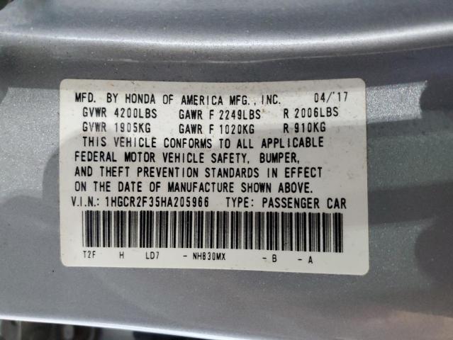 2017 HONDA ACCORD LX 1HGCR2F35HA205966