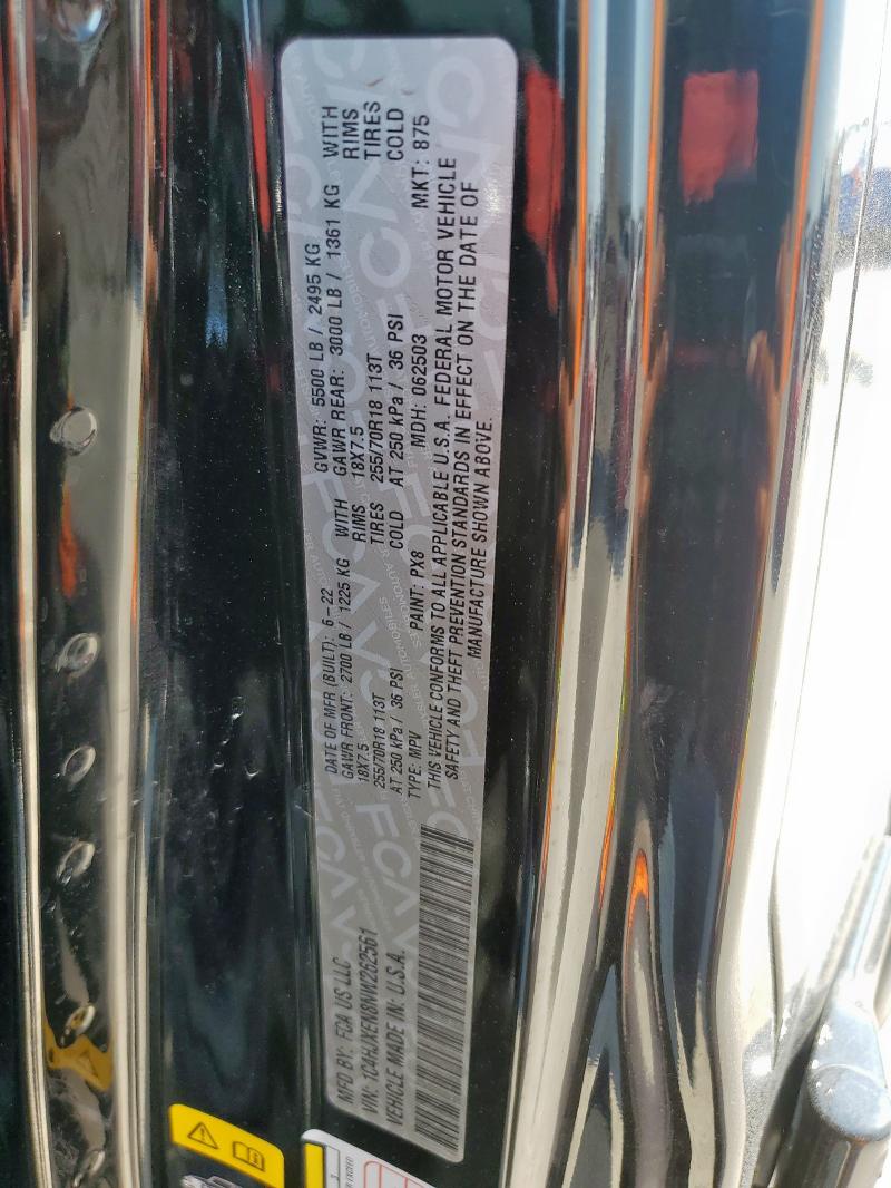2022 JEEP WRANGLER U 1C4HJXEN8NW262561