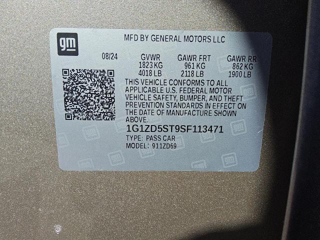 2025 CHEVROLET MALIBU LT 1G1ZD5ST9SF113471