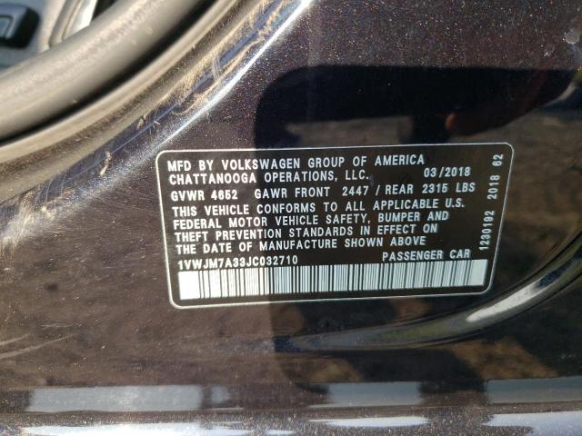 2018 VOLKSWAGEN PASSAT GT 1VWJM7A33JC032710