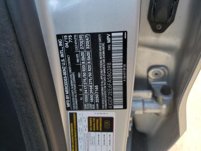 2015 MERCEDES-BENZ GL 350 BLU 4JGDF2EE6FA580398