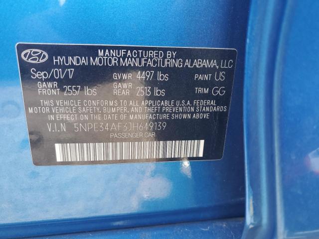 2018 HYUNDAI SONATA SPO - 5NPE34AF3JH649139