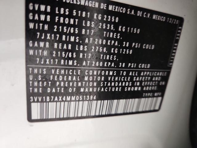 2021 VOLKSWAGEN TIGUAN S - 3VV1B7AX4MM051394