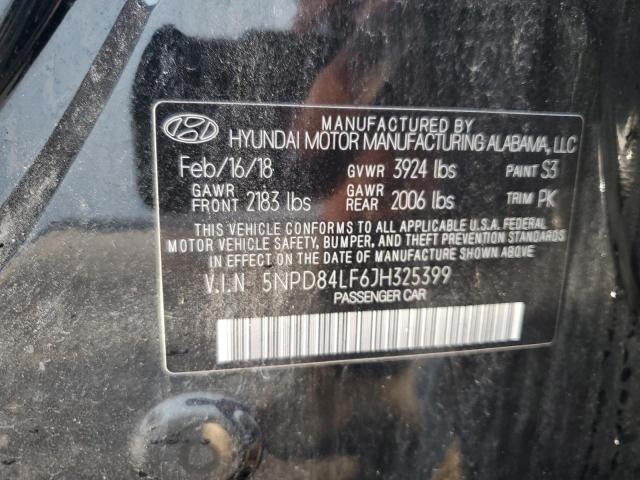 2018 HYUNDAI ELANTRA SEL 5NPD84LF6JH325399