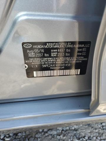 2017 HYUNDAI SONATA SE 5NPE24AF4HH481458