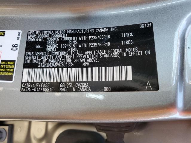 2021 LEXUS RX 350 2T2HZMDA6MC301334