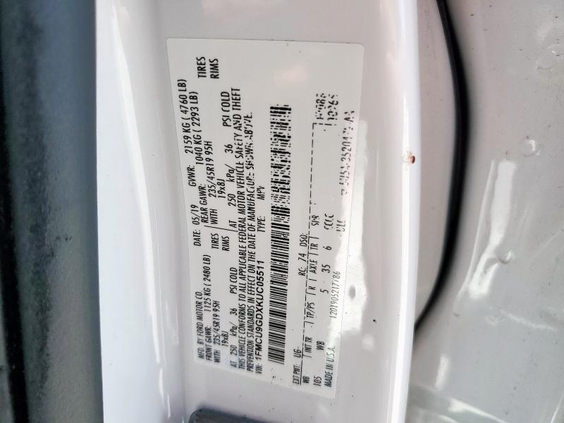 2019 FORD ESCAPE SE #3296459644