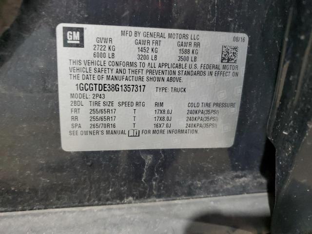 2016 CHEVROLET COLORADO Z - 1GCGTDE38G1357317