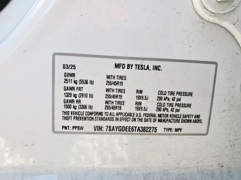 2026 TESLA MODEL Y - 7SAYGDEE6TA382275