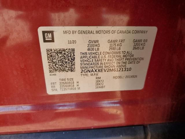 2021 CHEVROLET EQUINOX PREMIER 2GNAXXEV2M6121310