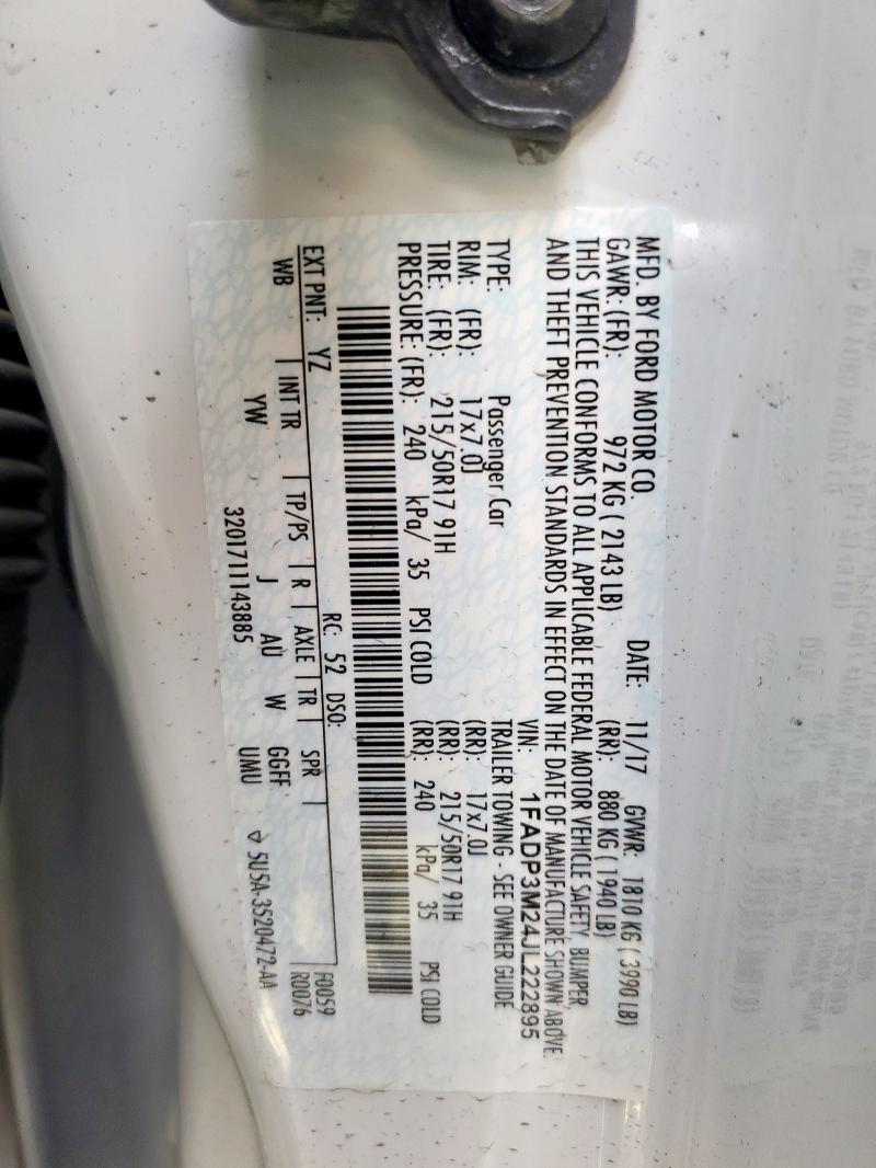 2018 FORD FOCUS SEL #3286641300