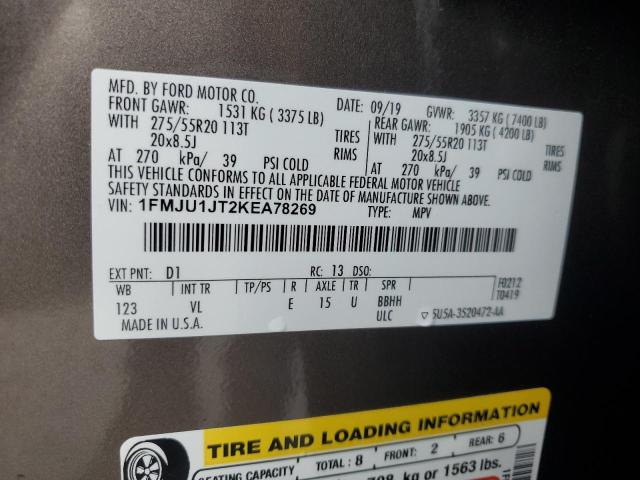 2019 FORD EXPEDITION - 1FMJU1JT2KEA78269