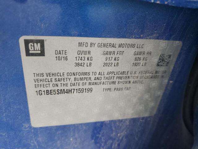 2017 CHEVROLET CRUZE LT 1G1BE5SM4H7159199