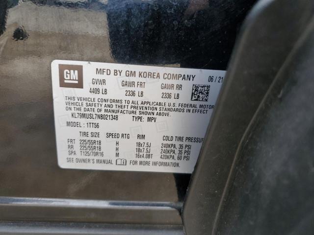 2022 CHEVROLET TRAILBLAZE KL79MUSL7NB021348