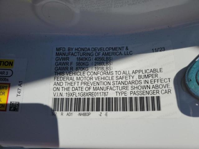 2024 HONDA CIVIC SPORT TOURING - 19XFL1G8XRE011787