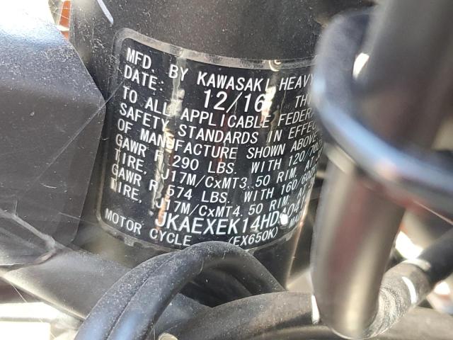 2017 KAWASAKI EX650 F JKAEXEK14HDA04140