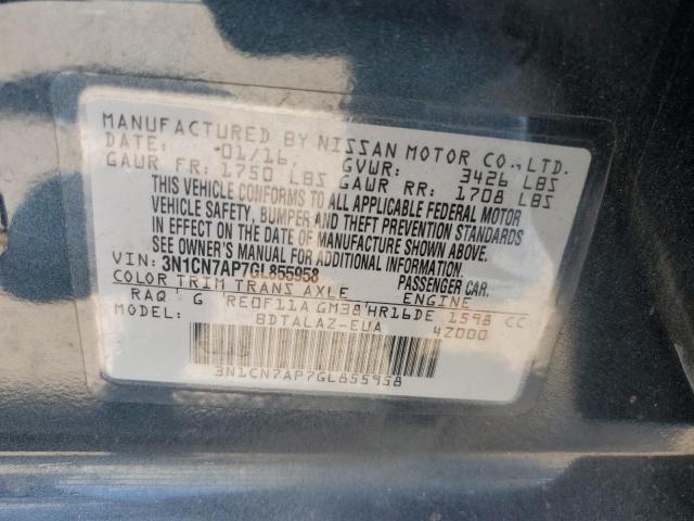 2016 NISSAN VERSA S 3N1CN7AP7GL855958
