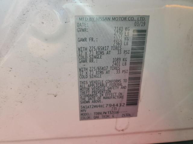 2019 NISSAN ROGUE S 5N1AT2MV4KC794432