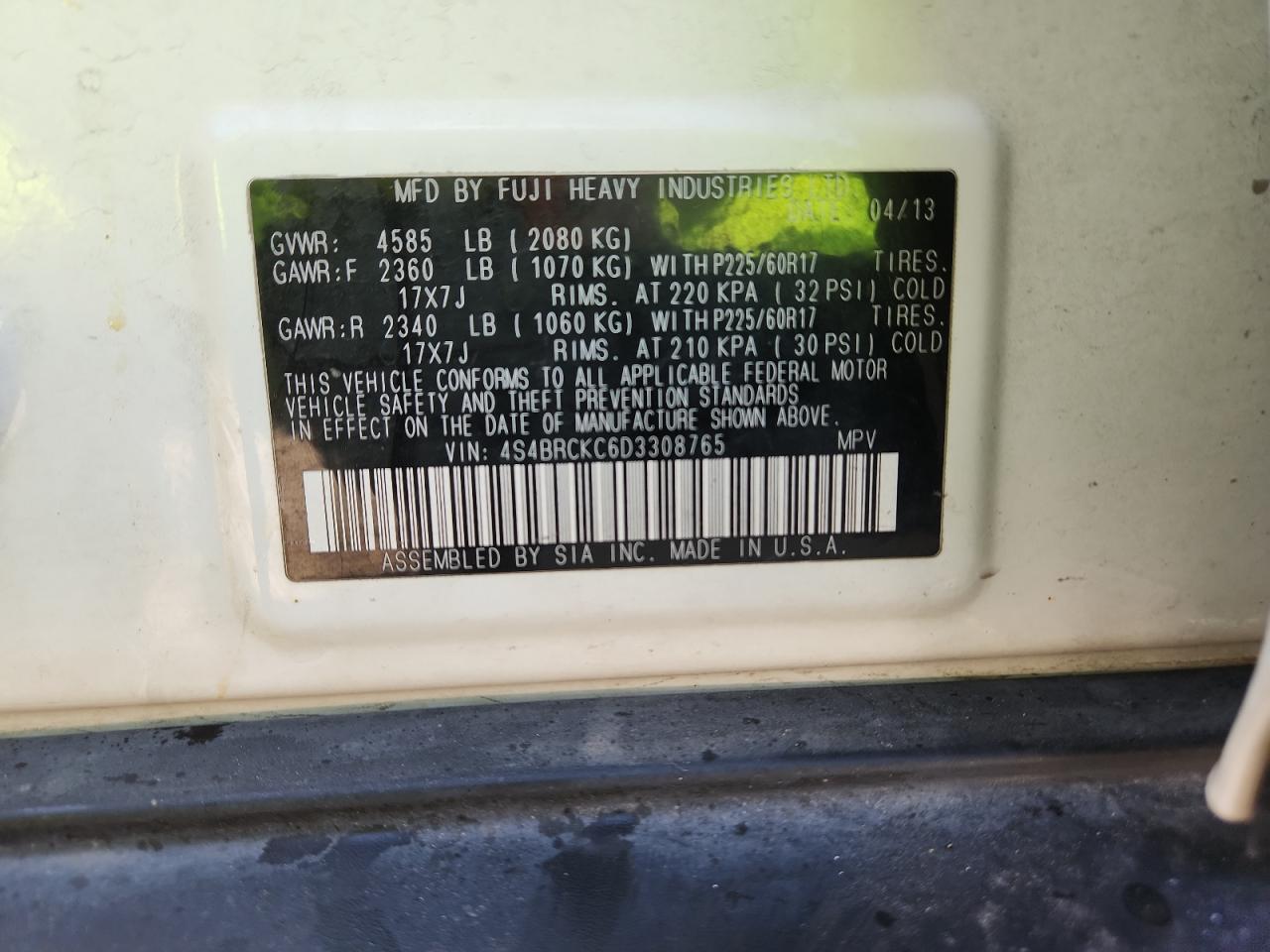 SUBARU OUTBACK 2.5I LIMITED