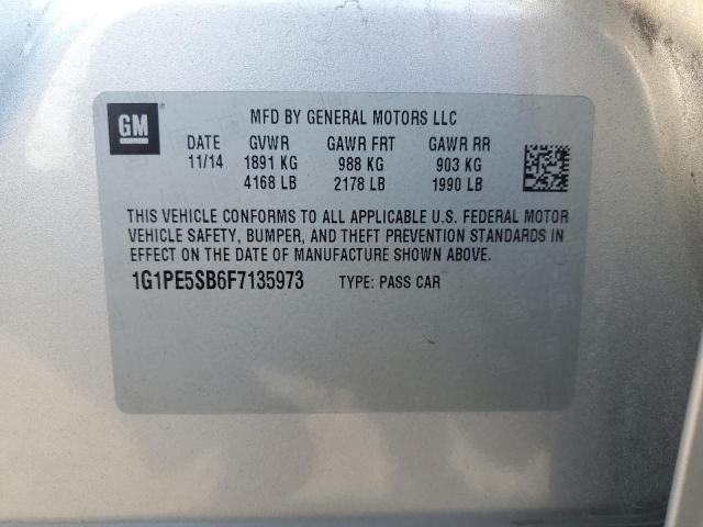 2015 CHEVROLET CRUZE LT 1G1PE5SB6F7135973