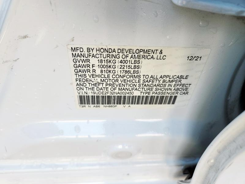 2022 ACURA ILX - 19UDE2F32NA002450