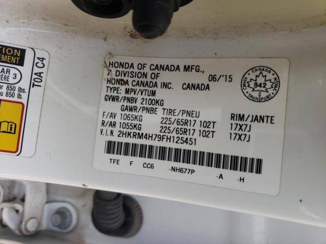 2015 HONDA CR-V EXL - 2HKRM4H79FH125451